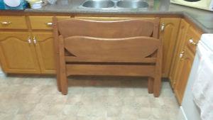 Twin soild wooden headboard and footboard and rails