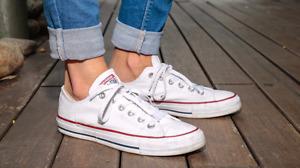White Converse Sneakers.