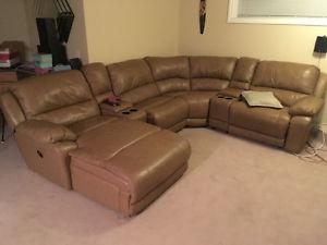 pretty much new leather sectional