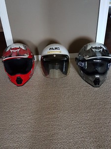 2 Snow Mobile Helmets/1 Motorcycle