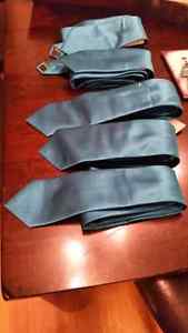 5 identical teal men neckties
