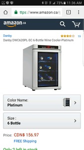 6 bottle wine cooler