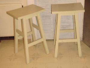 A Pair of Painted Stools