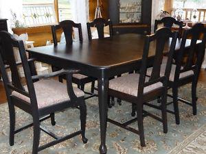 Antique Table, 6 Chairs and Buffet