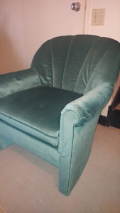 Blue/Teal Velvet Accent Chair