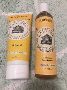 Burts Bees Baby Lotion and Shampoo & Wash Brand New