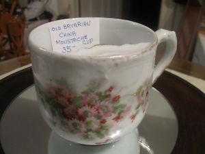 CHARMING OLD ANTIQUE BAVARIAN CHINA MOUSTACHE CUP