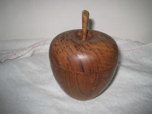 Custom Crafted Wooden Apple Keepsake Treasure Holder