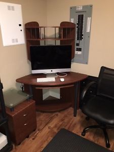 Desk and filing cabinet