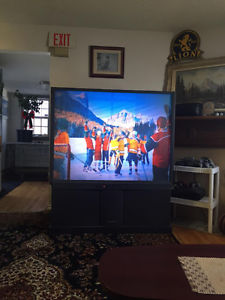 FREE OLD SCHOOL ~60" TV, Works great, Minor scratches!