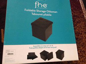 Foldable storage ottoman for sale