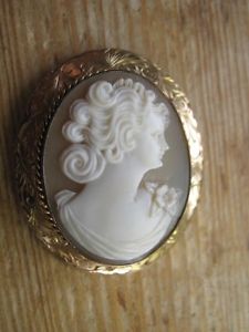 Gold and Coral Cameo