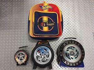 Hot Wheels Backpack, Lunchcan, case and collectors tin