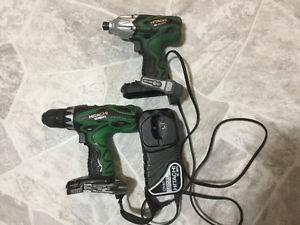 Nice Hitachi drill and driver set for sale.