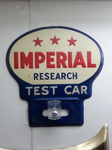 Original Esso Motor Oil 3* Imperial License Plate Topper