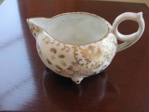 QUAINT OLD VINTAGE HAND PAINTED CHINA CREAMER..['50's]
