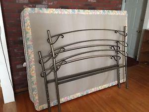 Queen bed frame box spring and mattress