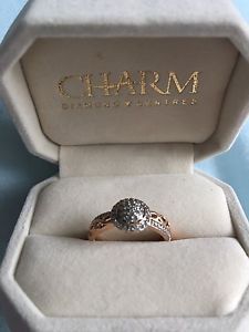 Size 7-7.5 Rose Gold Diamond Ring