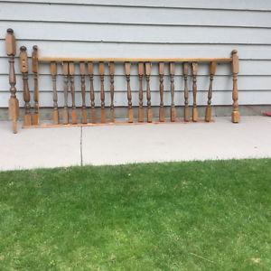 Solid wood 8.5 foot hand railing and base.