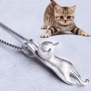 Sterling Silver Cute Cat Necklaces & Pendants