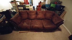 Suede finish couch
