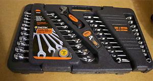Tactix 22-piece wrench set - SAE and metric