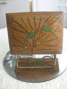 UNUSUAL OLD DOME-TOPPED ANTIQUE SOLID WOOD TRINKET BOX