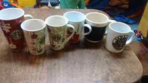 Various Starbucks mugs