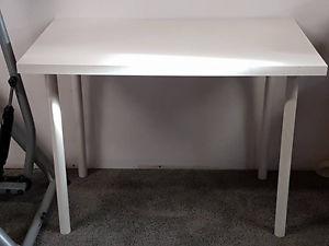 White table with metal legs