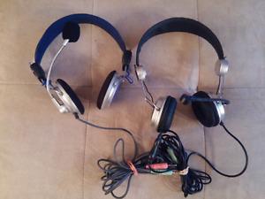 2 headsets with mics