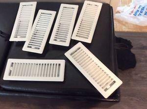 3" by 10" white floor registers, nearly brand new, great