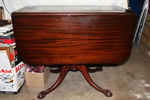 Antique Drop Leaf Dining Table with Unique Style Feet