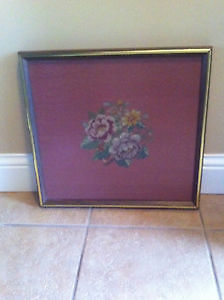 Antique Needle Point Framed