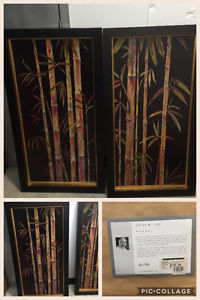 Bamboo prints framed