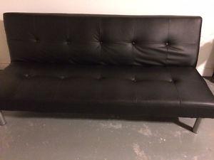 Black leatherette futon