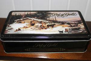 Collector Chocolate Tin with Winter Scene..good storage box