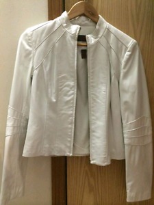 Danier white leather jacket