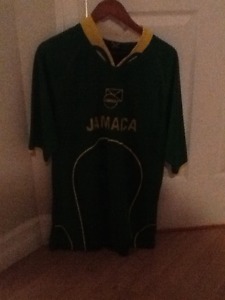 Jamaican Olympic soccer jersey embroidered raise lettering