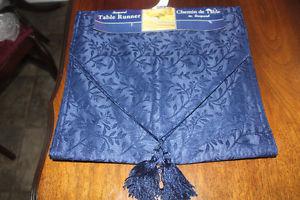 New Navy Damask Table Runner