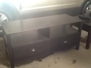 Nice solid entertainment centre dark brown with storage