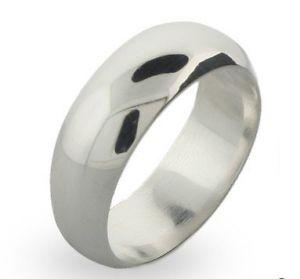 STERLING SILVER SOLID BAND 8MM WIDE HEAVY SIZE 8