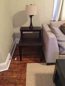 Two tiered living room end table