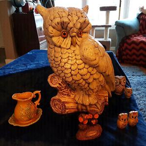 Vintage Hand Painted Ceramic Owl
