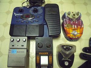guitar cables, Harmonica Holder, foot pedals and accessories