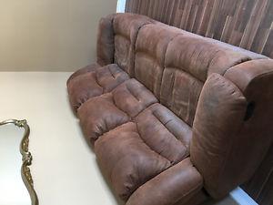 recliner couch and a recliner chair