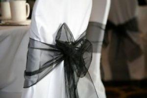 100 black tulle wedding chair sashes
