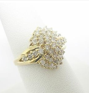 1CARAT 14k gold cluster DIAMOND ring