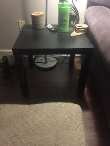 2 Black Wooden Side Coffee Tables