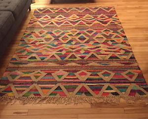 7x5 flat woven colourful rug