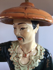 Antique Vintage Porcelain Asian Figurine Lamps